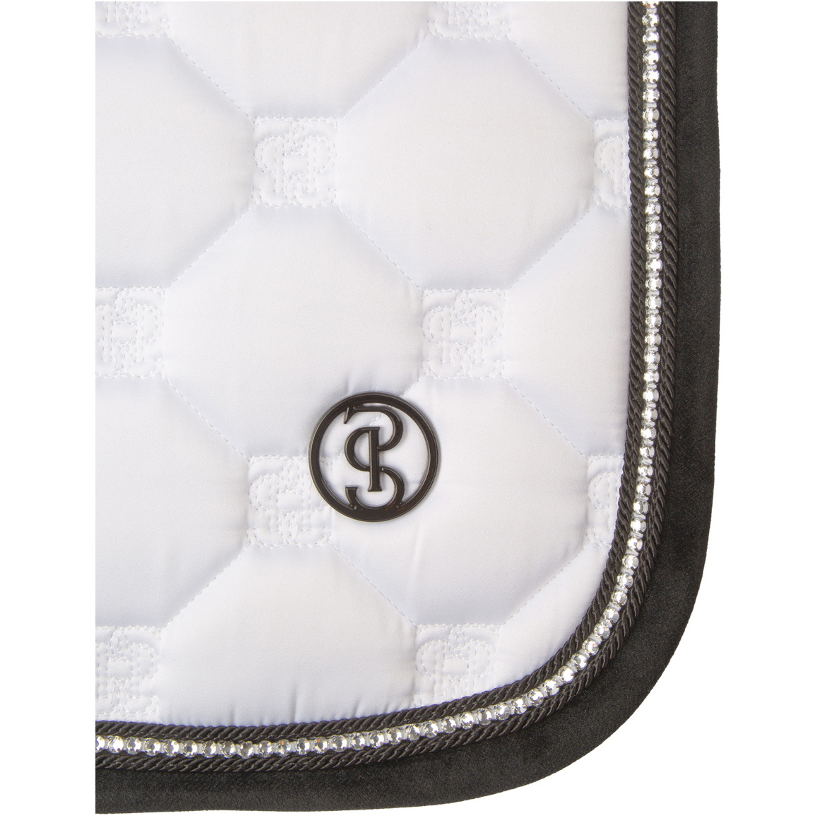 2025 PS of Sweden Vintage Monogram Dressage Saddle Pad 1110-120-090 - White / Black